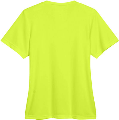 Am image of a Custom Team 365 Ladies' Zone Performance T Shirt in Safety Yellow!