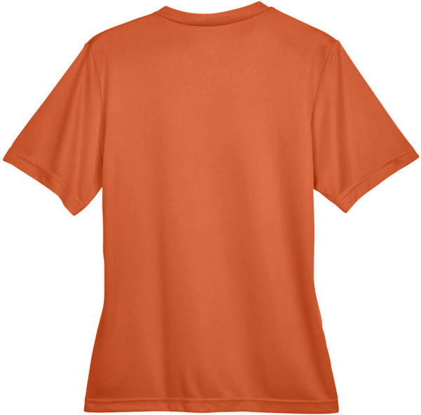 Am image of a Custom Team 365 Ladies' Zone Performance T Shirt in Sport Burnt Orange!