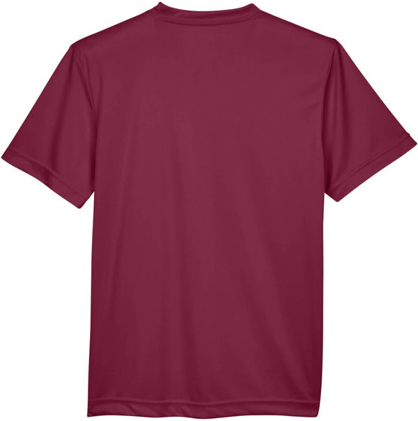 Am image of a Custom Team 365 Youth Zone Performance T Shirt in Sport Maroon!