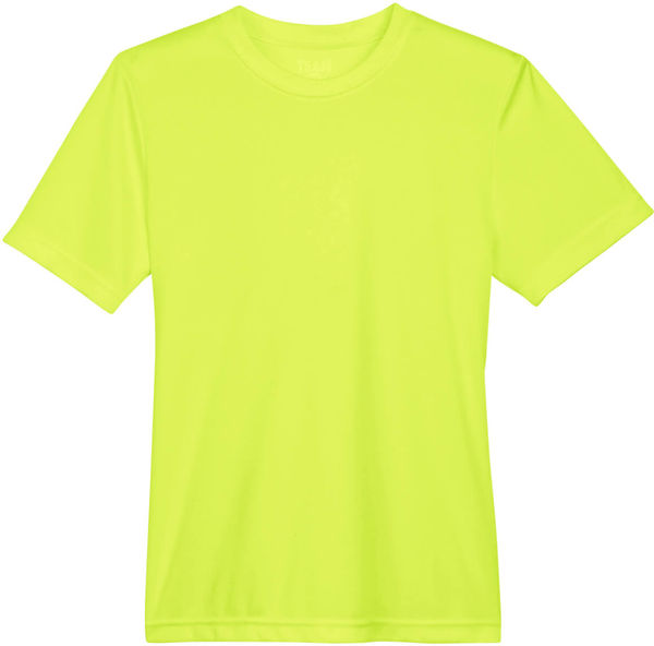 Am image of a Custom Team 365 Youth Zone Performance T Shirt in Safety Yellow!