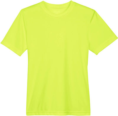 Am image of a Custom Team 365 Youth Zone Performance T Shirt in Safety Yellow!
