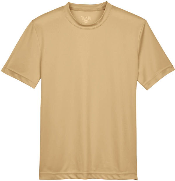 Am image of a Custom Team 365 Youth Zone Performance T Shirt in Sport Vegas Gold!