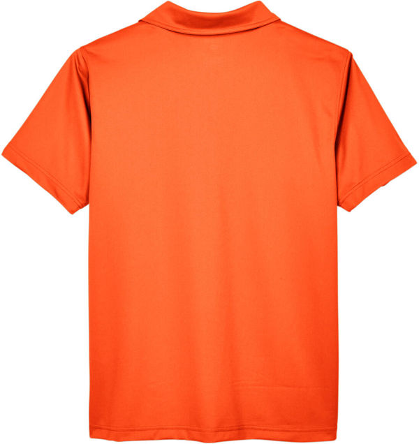 Am image of a Custom Team 365 Men's Command Snag Protection Polo in Sport Orange!