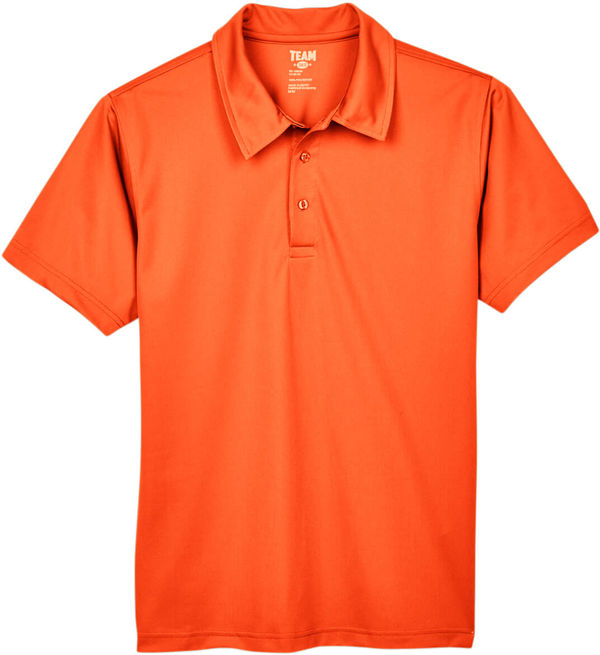 Am image of a Custom Team 365 Men's Command Snag Protection Polo in Sport Orange!