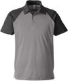 Am image of a Custom Team 365 Men's Command Snag Protection Colorblock Polo in Sprt Grapht/Blk!