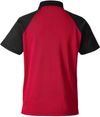 Am image of a Custom Team 365 Men's Command Snag Protection Colorblock Polo in Sport Red/Black!