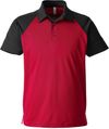 Am image of a Custom Team 365 Men's Command Snag Protection Colorblock Polo in Sport Red/Black!