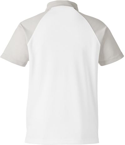Am image of a Custom Team 365 Men's Command Snag Protection Colorblock Polo in White/SP Silver!