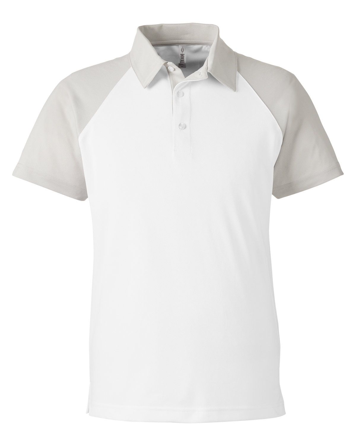 Team 365 Men's Command Snag Protection Colorblock Polo in White/SP Silver