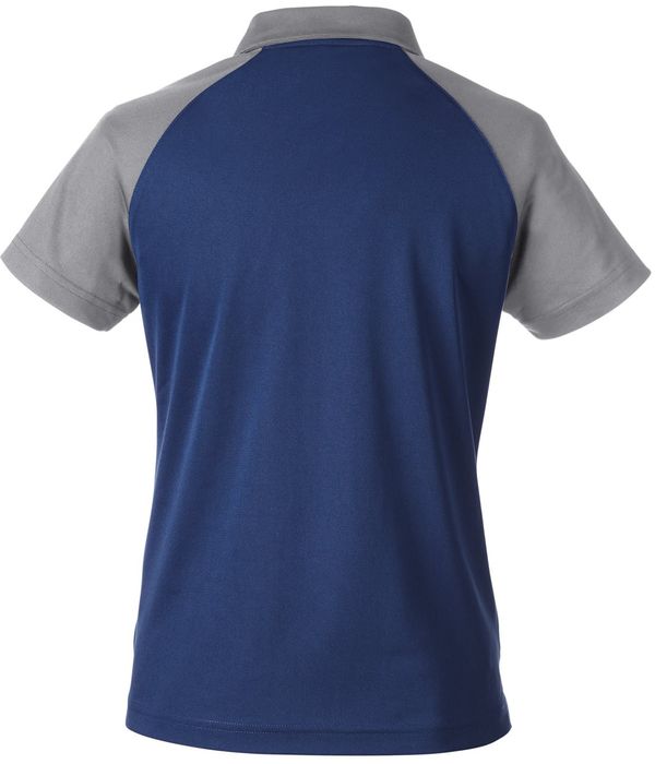 Am image of a Custom Team 365 Ladies' Command Snag Protection Colorblock Polo in Sp Dk Nvy/Sp Grp!