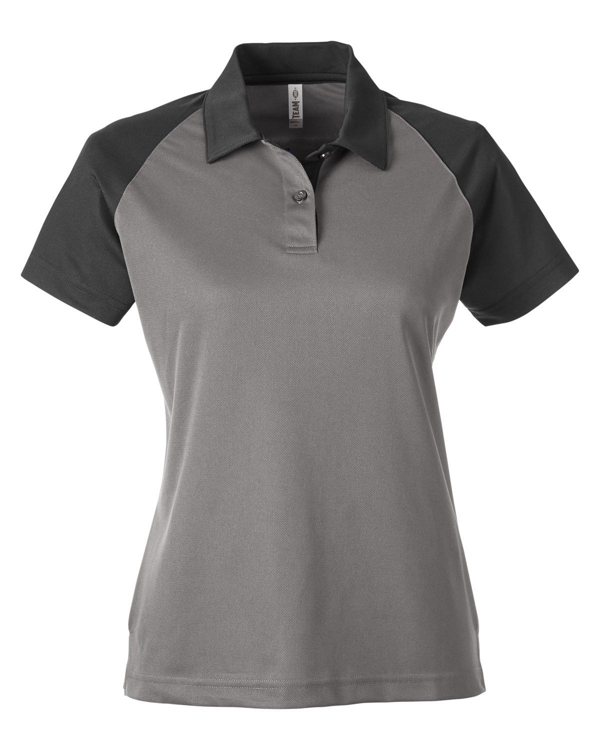 Team 365 Ladies' Command Snag Protection Colorblock Polo in Sprt Grapht/Blk