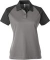 Am image of a Custom Team 365 Ladies' Command Snag Protection Colorblock Polo in Sprt Grapht/Blk!