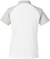 Am image of a Custom Team 365 Ladies' Command Snag Protection Colorblock Polo in White/SP Silver!