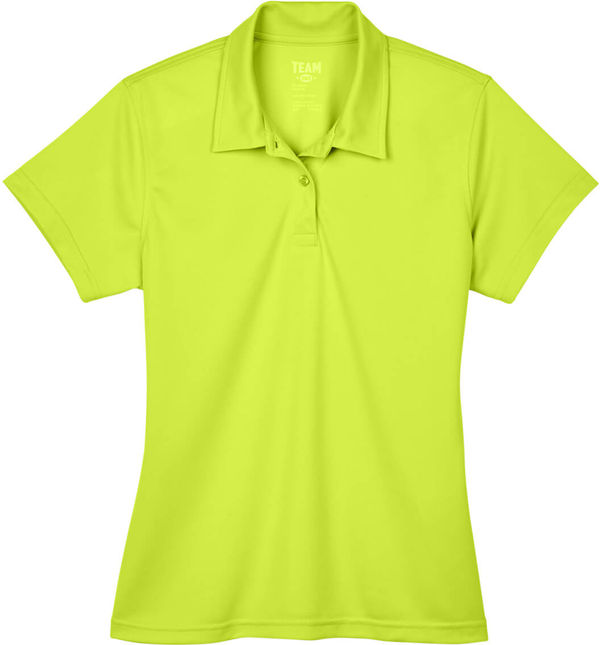Am image of a Custom Team 365 Ladies' Command Snag Protection Polo in Safety Yellow!