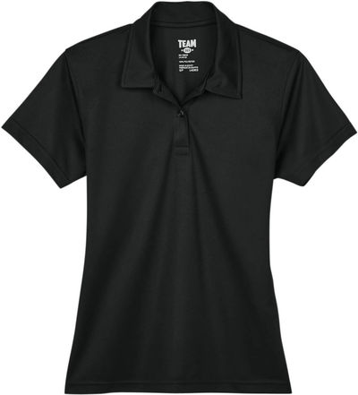 Am image of a Custom Team 365 Ladies' Command Snag Protection Polo in Black!