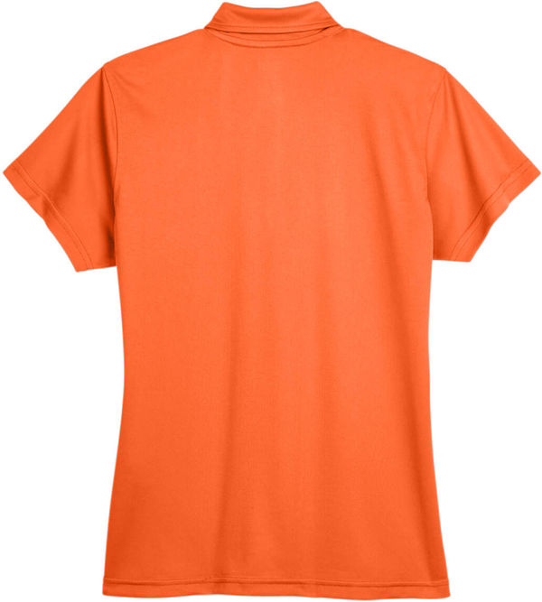 Am image of a Custom Team 365 Ladies' Command Snag Protection Polo in Sport Orange!