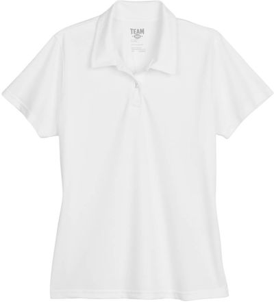 Am image of a Custom Team 365 Ladies' Command Snag Protection Polo in White!