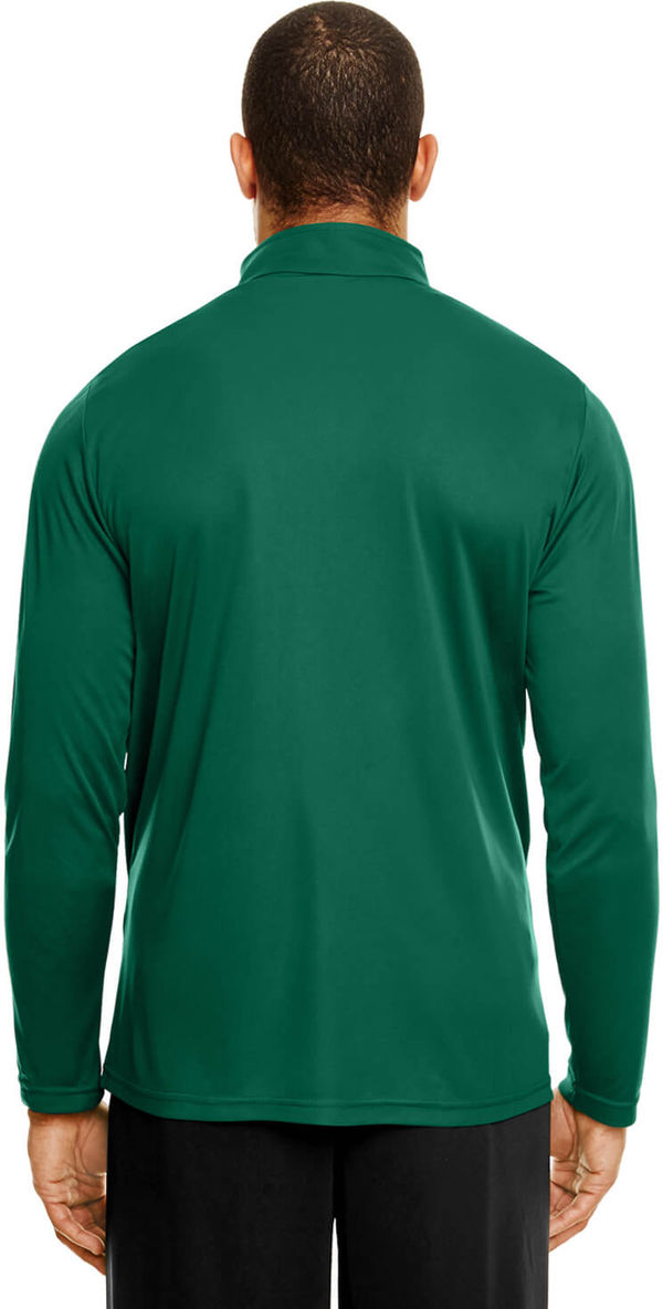 Am image of a Custom Team 365 Men's Zone Performance Quarter Zip in Sport Forest!