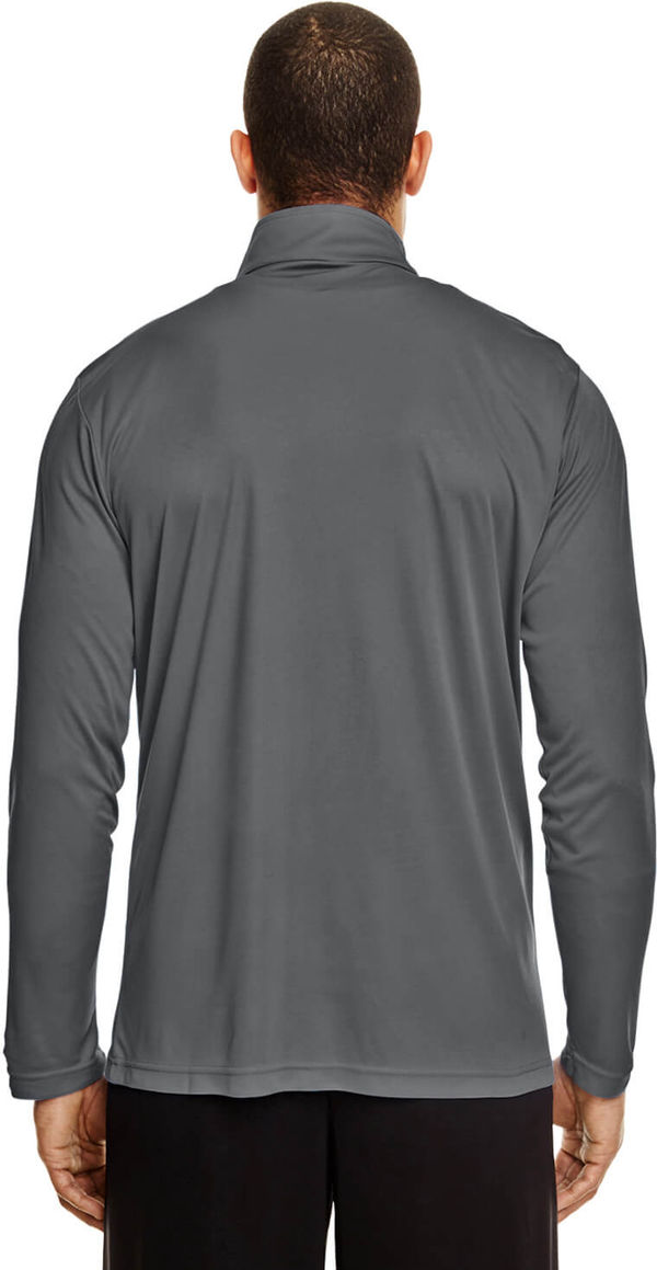 Am image of a Custom Team 365 Men's Zone Performance Quarter Zip in Sport Graphite!