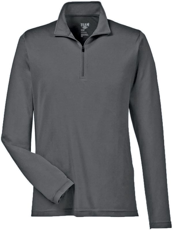 Am image of a Custom Team 365 Men's Zone Performance Quarter Zip in Sport Graphite!