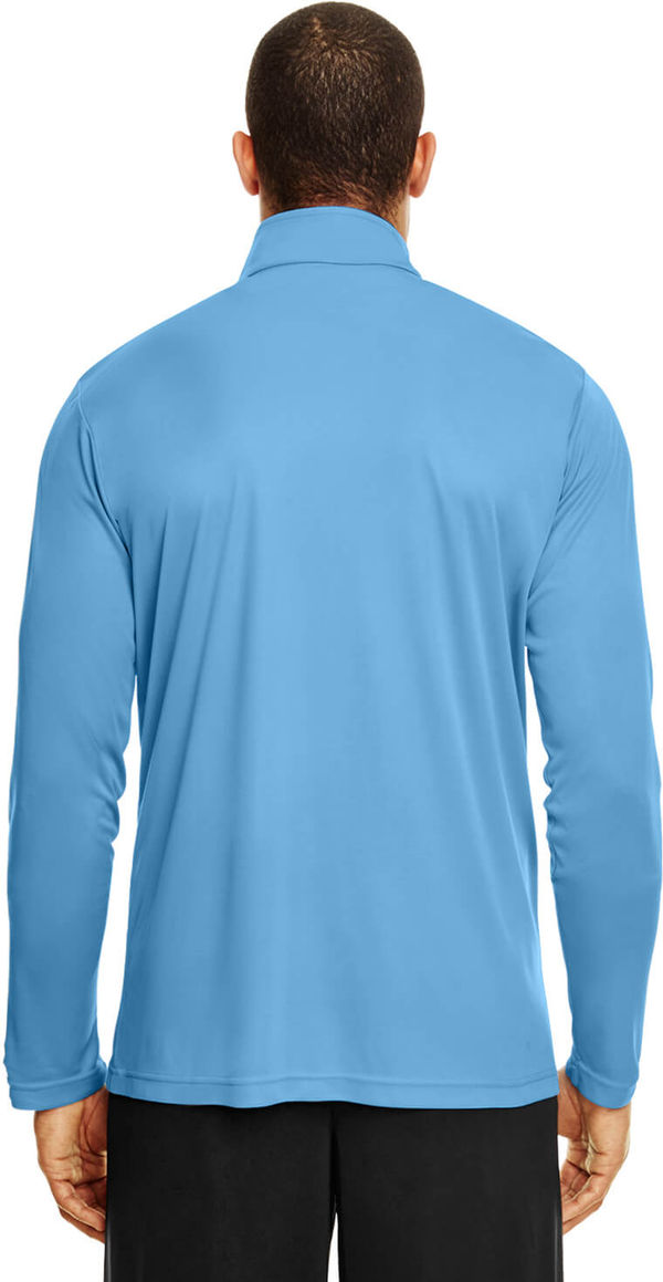 An image of a Custom Team 365 Men's Zone Performance Quarter Zip in Sport Light Blue!