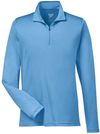 An image of a Custom Team 365 Men's Zone Performance Quarter Zip in Sport Light Blue!