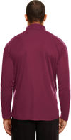 Am image of a Custom Team 365 Men's Zone Performance Quarter Zip in Sport Maroon!