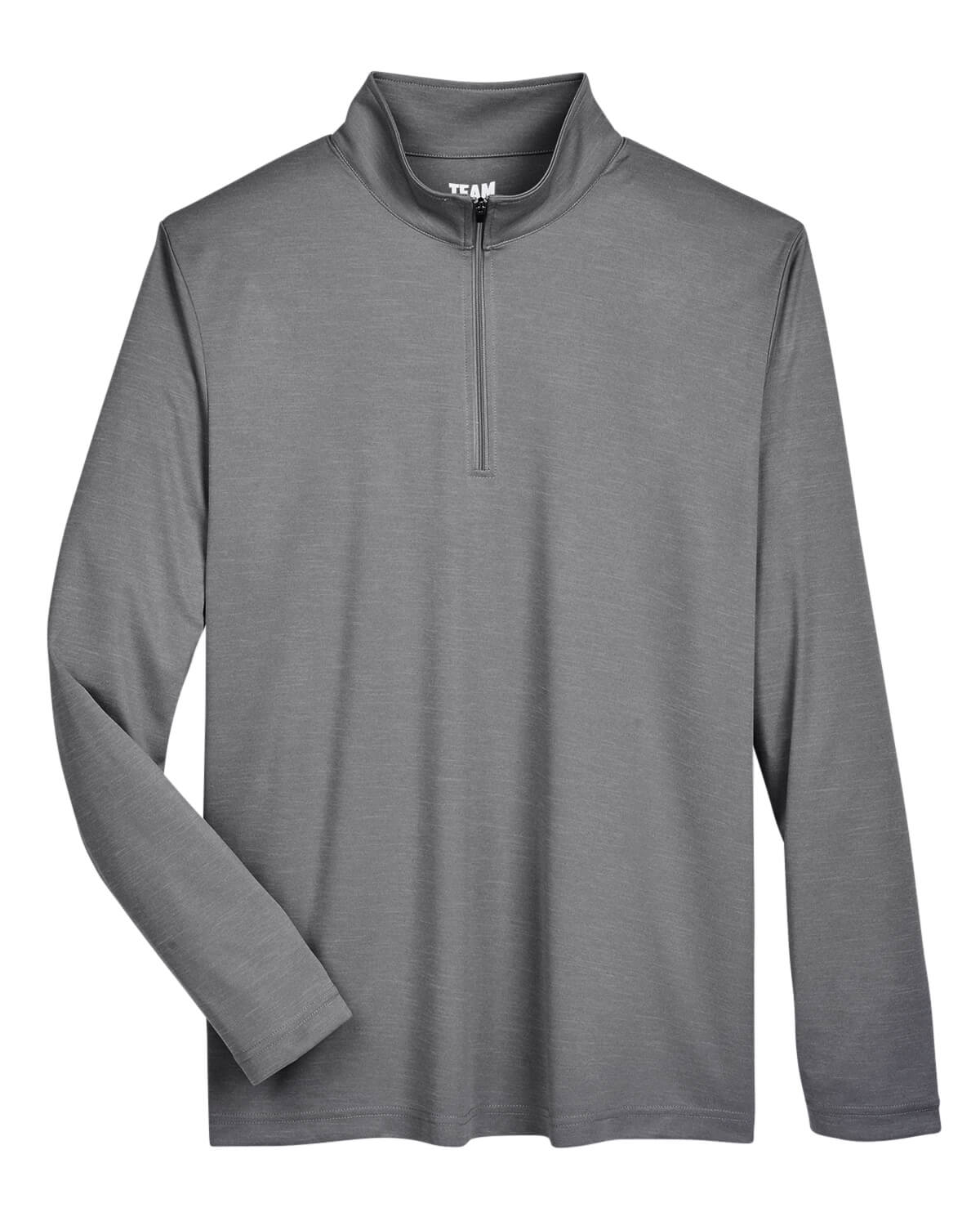 Team 365 Men's Zone Sonic Heather Performance Quarter Zip in Dark Grey Heather