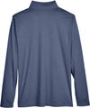 Am image of a Custom Team 365 Men's Zone Sonic Heather Performance Quarter Zip in Dark Navy Heather!
