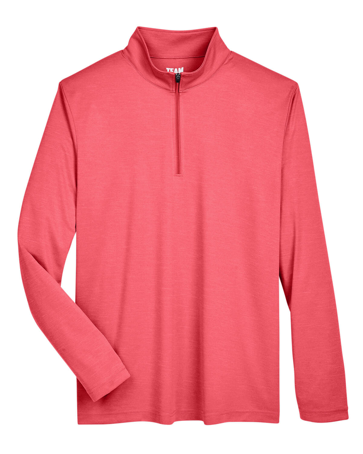 Team 365 Men's Zone Sonic Heather Performance Quarter Zip in Red Heather