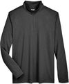 Am image of a Custom Team 365 Men's Zone Sonic Heather Performance Quarter Zip in Black Heather!