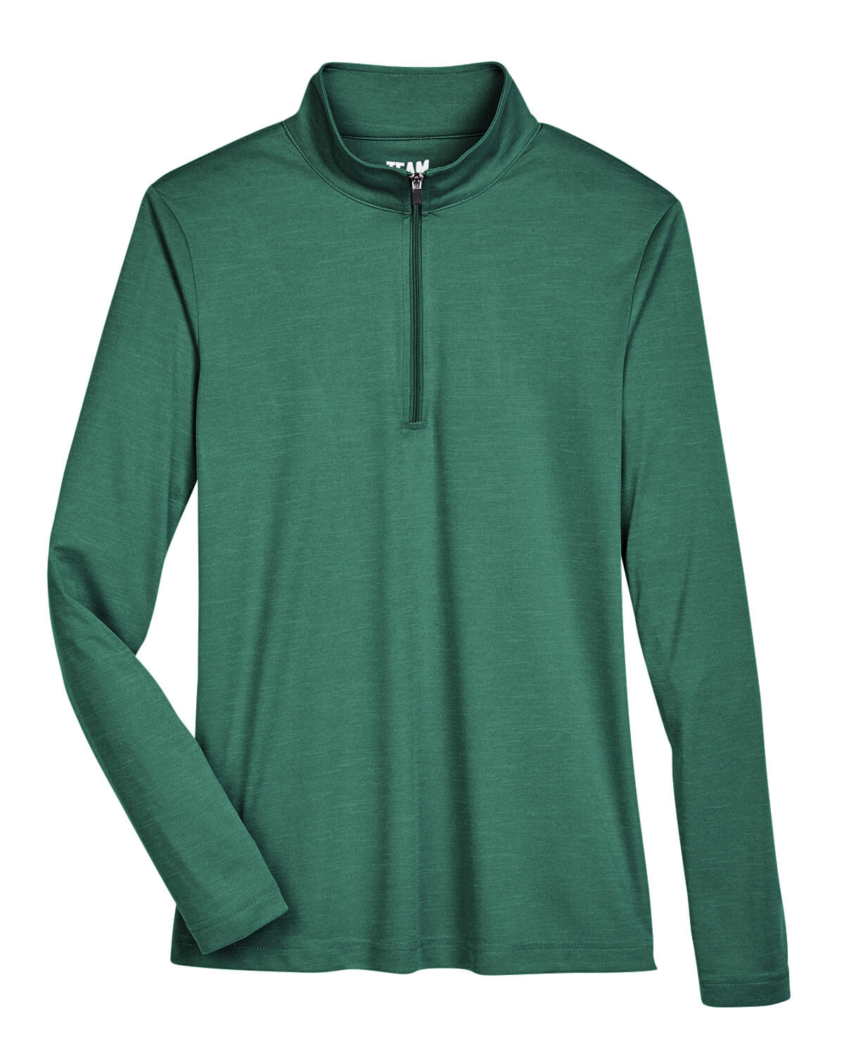 Team 365 Ladies' Zone Sonic Heather Performance Quarter Zip in Forest Heather
