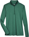 Am image of a Custom Team 365 Ladies' Zone Sonic Heather Performance Quarter Zip in Forest Heather!