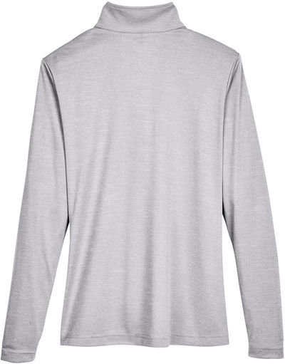 Am image of a Custom Team 365 Ladies' Zone Sonic Heather Performance Quarter Zip in Athletic Heather!