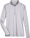 Am image of a Custom Team 365 Ladies' Zone Sonic Heather Performance Quarter Zip in Athletic Heather!