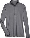 Am image of a Custom Team 365 Ladies' Zone Sonic Heather Performance Quarter Zip in Dark Grey Heather!