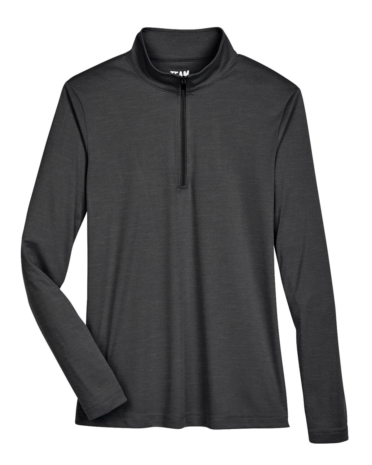 Team 365 Ladies' Zone Sonic Heather Performance Quarter Zip in Black Heather