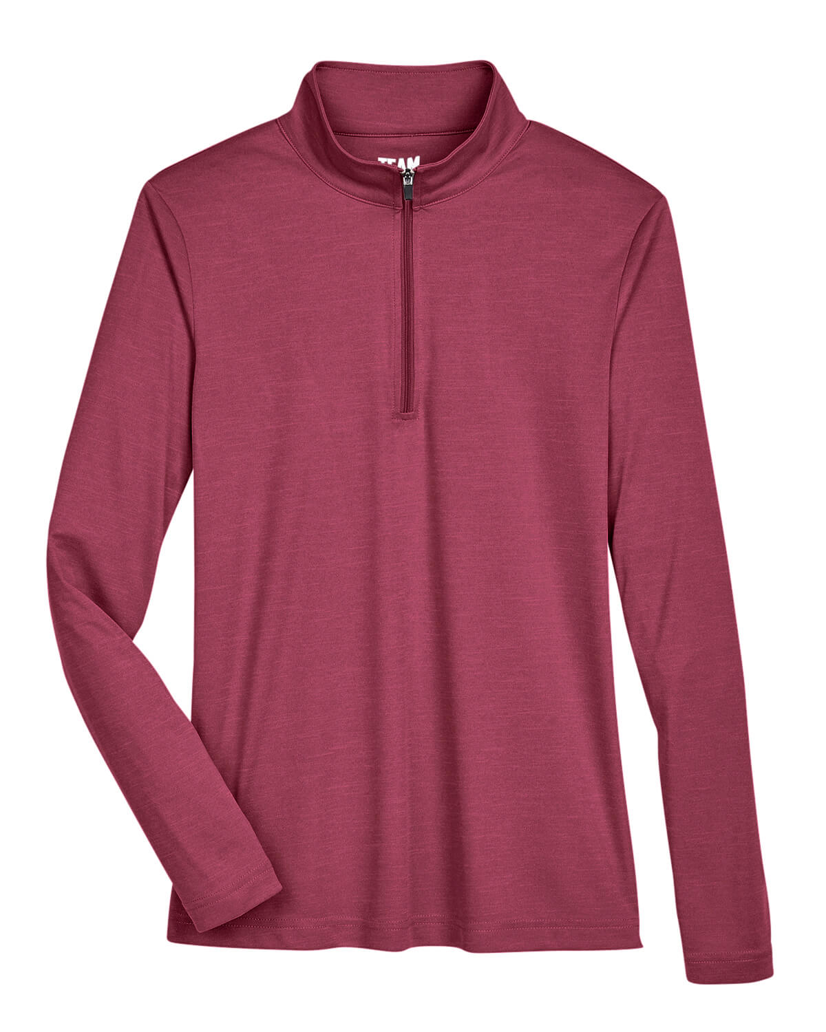 Team 365 Ladies' Zone Sonic Heather Performance Quarter Zip in Maroon Heather