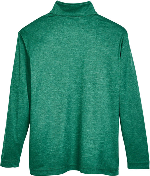 Am image of a Custom Team 365 Youth Zone Sonic Heather Performance Quarter Zip in Forest Heather!