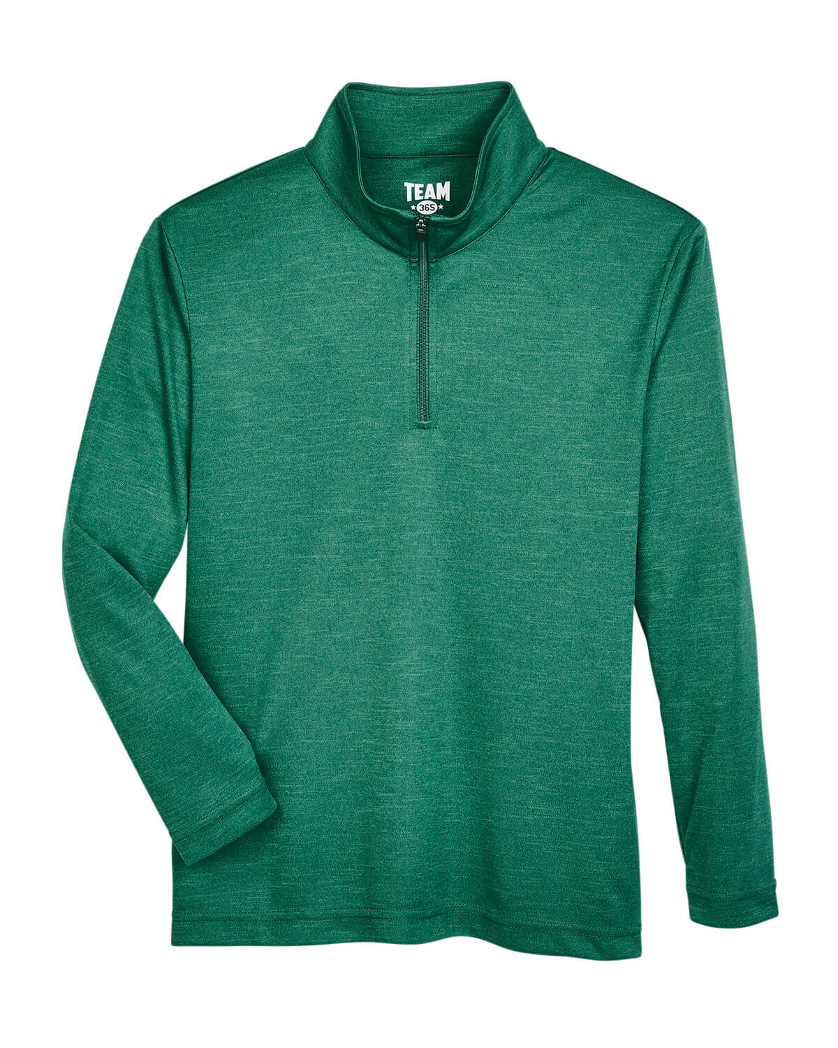 Team 365 Youth Zone Sonic Heather Performance Quarter Zip in Forest Heather