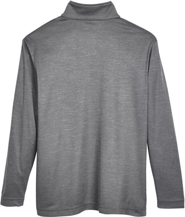 Am image of a Custom Team 365 Youth Zone Sonic Heather Performance Quarter Zip in Dark Grey Heather!