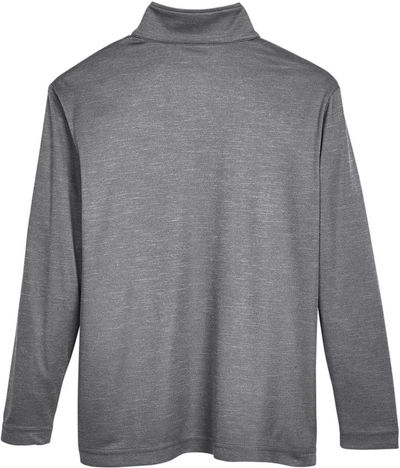 Am image of a Custom Team 365 Youth Zone Sonic Heather Performance Quarter Zip in Dark Grey Heather!