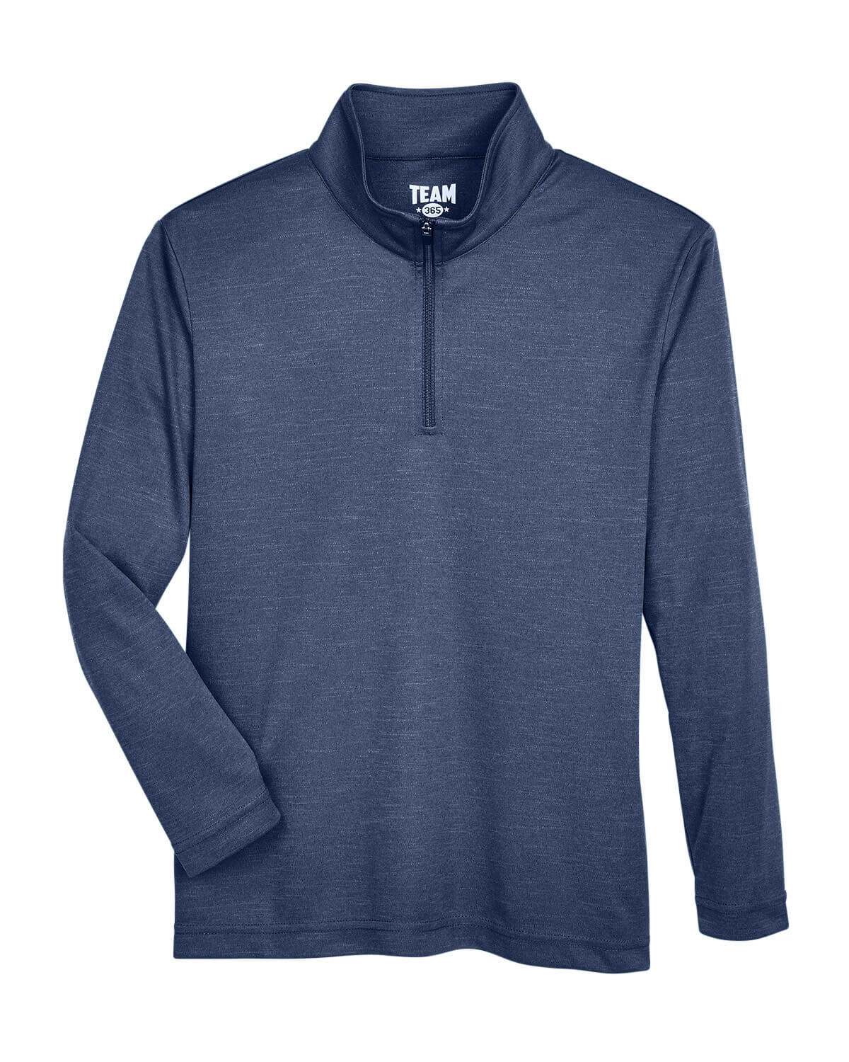 Team 365 Youth Zone Sonic Heather Performance Quarter Zip in Dark Navy Heather