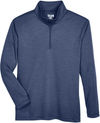 Am image of a Custom Team 365 Youth Zone Sonic Heather Performance Quarter Zip in Dark Navy Heather!