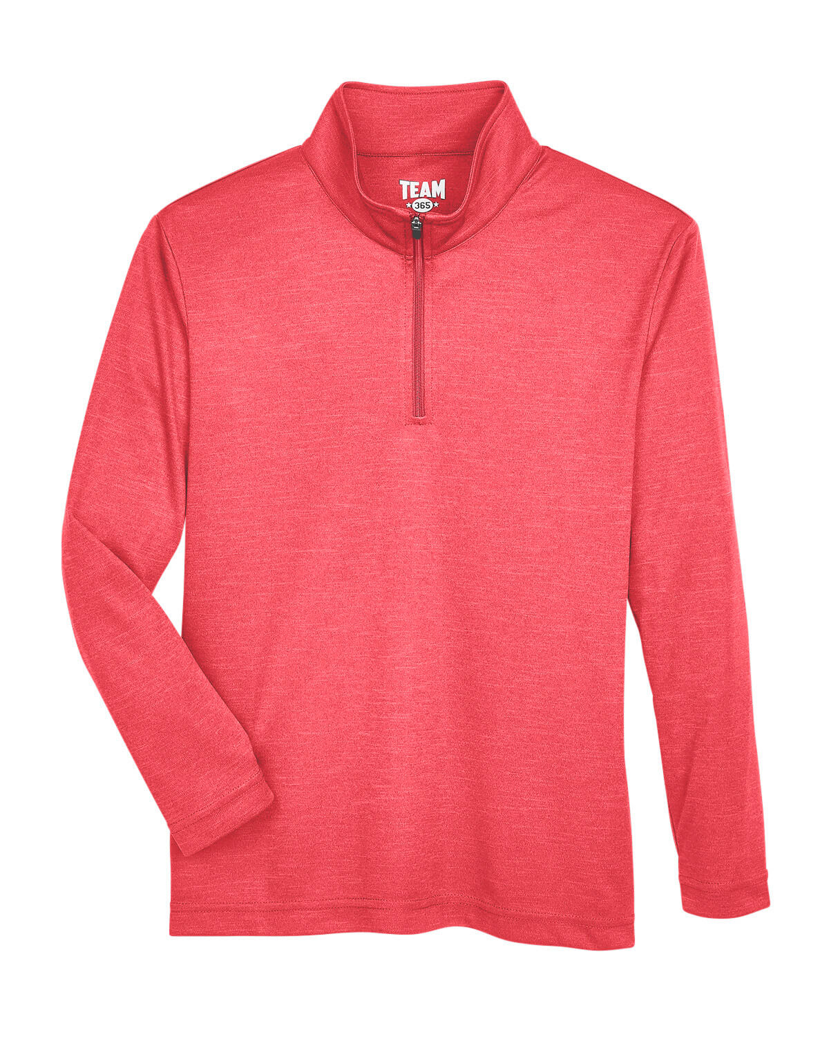 Team 365 Youth Zone Sonic Heather Performance Quarter Zip in Red Heather