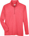 Am image of a Custom Team 365 Youth Zone Sonic Heather Performance Quarter Zip in Red Heather!