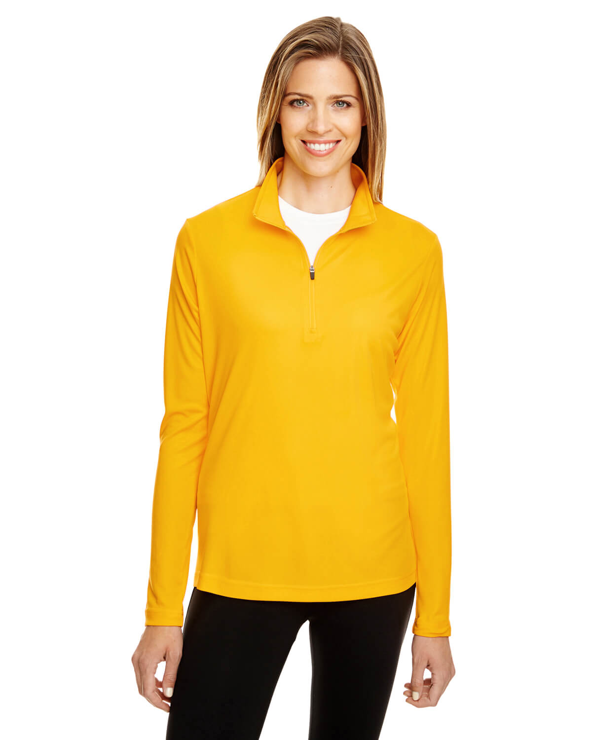 Team 365 Ladies' Zone Performance Quarter Zip in Athletic Gold
