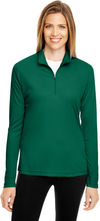 Am image of a Custom Team 365 Ladies' Zone Performance Quarter Zip in Sport Forest!