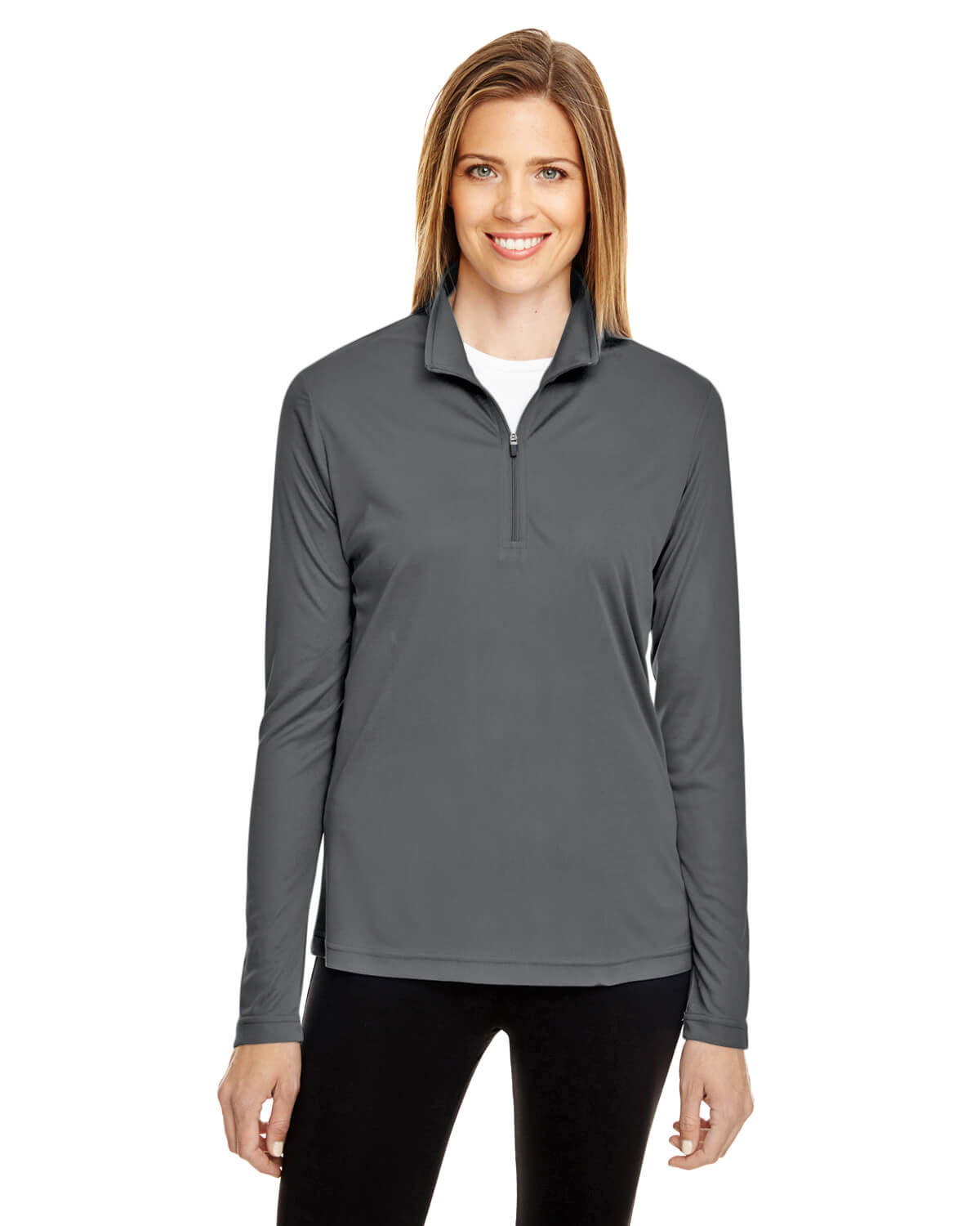 Team 365 Ladies' Zone Performance Quarter Zip in Sport Graphite