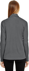 Am image of a Custom Team 365 Ladies' Zone Performance Quarter Zip in Sport Graphite!